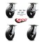 Service Caster 8 Inch Rubber on Steel Caster Set with Roller Bearing 4 Swivel Lock and 2 Brake SCC-35S820-RSR-SLB-BSL-2-BSL-2 - alternate 2